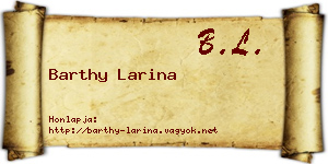 Barthy Larina névjegykártya